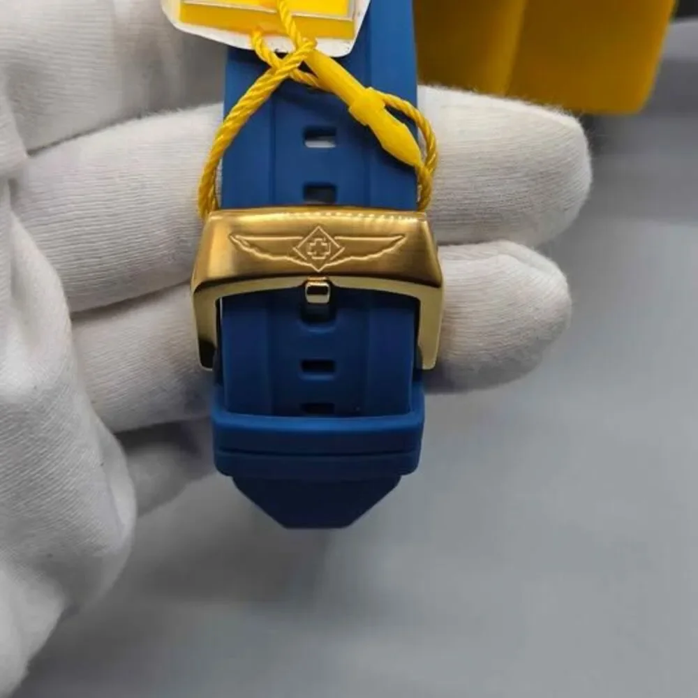 53mm Invicta Automatic Hammered Goldtone | Blue Strap SUBAQUA BOLT Invicta Watch